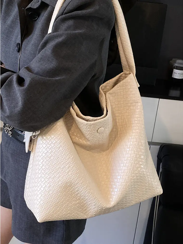 Bolso Hobo Textura Tejida — Gran Capacidad, Estilo Urbano 2