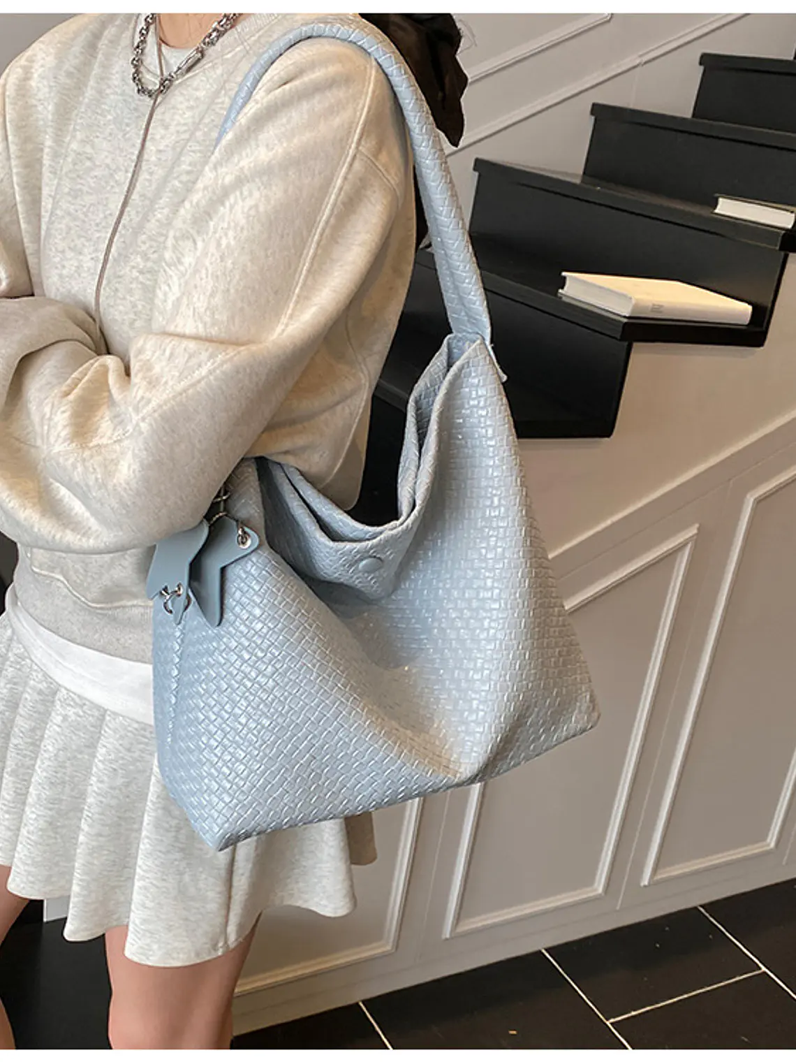 Bolso Hobo Textura Tejida — Gran Capacidad, Estilo Urbano 6