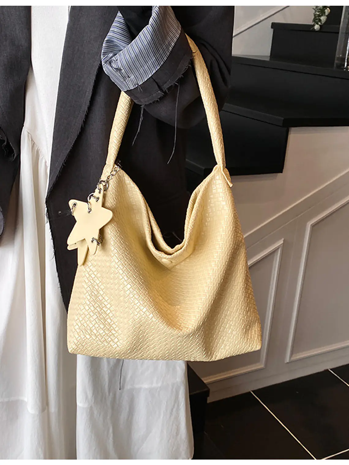 Bolso Hobo Textura Tejida — Gran Capacidad, Estilo Urbano 8