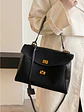 Bolso tote de ante sintético con broches dorados — estilo estructurado para el día a día - Miniatura 2
