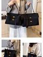 Bolso tote de ante sintético con broches dorados — estilo estructurado para el día a día - Miniatura 3