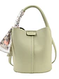 Bolso bucket con textura lichi y pañuelo decorativo entretejido — colores frescos para el día a día - Miniatura 12