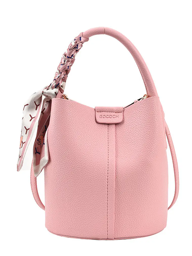 Bolso bucket con textura lichi y pañuelo decorativo entretejido — colores frescos para el día a día 15