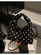 Bolso de ante con estampado de lunares, lazo decorativo y cierre magnético — estilo dulce y versátil - Miniatura 2