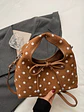 Bolso de ante con estampado de lunares, lazo decorativo y cierre magnético — estilo dulce y versátil - Miniatura 5