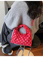 Bolso de ante con estampado de lunares, lazo decorativo y cierre magnético — estilo dulce y versátil - Miniatura 9