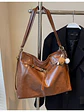 Bolso tote de cuero sintético con cierre de cordón y herrajes dorados — estilo urbano estructurado - Miniatura 13