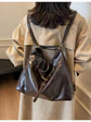Bolso tote de cuero sintético con cierre de cordón y herrajes dorados — estilo urbano estructurado - Miniatura 6