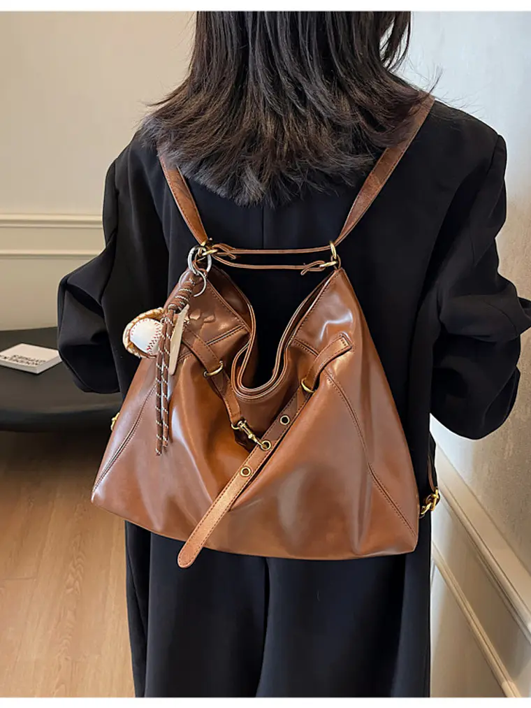 Bolso tote de cuero sintético con cierre de cordón y herrajes dorados — estilo urbano estructurado 17