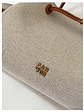 Bolso tote de lona con ribetes de cuero sintético y cierre de cremallera — estilo urbano minimalista - Miniatura 8