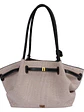 Bolso tote de lona con ribetes de cuero sintético y cierre de cremallera — estilo urbano minimalista - Miniatura 11