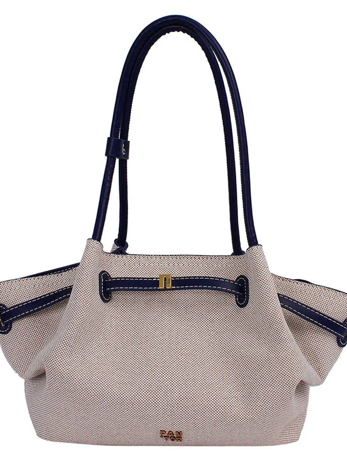 Bolso tote de lona con ribetes de cuero sintético y cierre de cremallera — estilo urbano minimalista 15