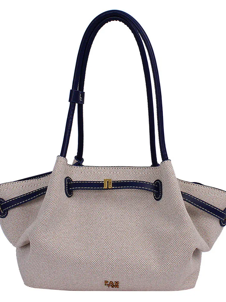 Bolso tote de lona con ribetes de cuero sintético y cierre de cremallera — estilo urbano minimalista 15