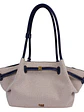 Bolso tote de lona con ribetes de cuero sintético y cierre de cremallera — estilo urbano minimalista - Miniatura 15