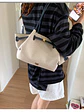 Bolso tote de lona con ribetes de cuero sintético y cierre de cremallera — estilo urbano minimalista - Miniatura 19