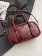 Bolso Boston mini con asas anudadas y correa larga — estilo retro street - Miniatura 8