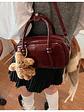 Bolso Boston mini con asas anudadas y correa larga — estilo retro street - Miniatura 9
