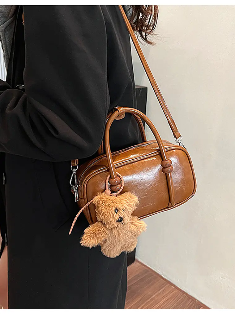 Bolso Boston mini con asas anudadas y correa larga — estilo retro street 13