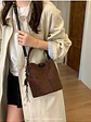 Bolso Balde de Gamuza Sintética con Colgante de Cuentas de Madera — Estilo Retro Urbano - Miniatura 2