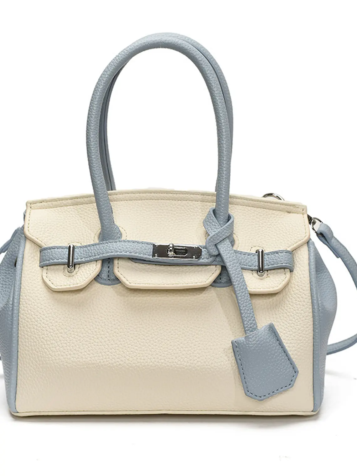 Bolso Estructurado Bicolor con Textura Granulada — Diseño Clásico y Femenino 7