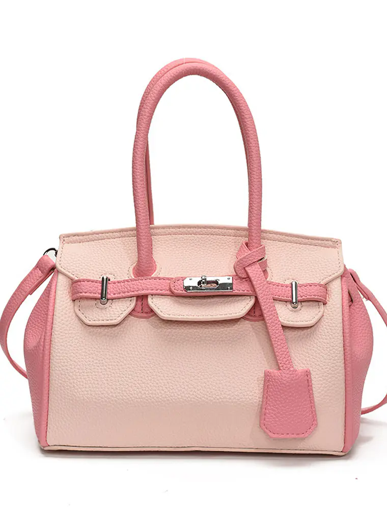 Bolso Estructurado Bicolor con Textura Granulada — Diseño Clásico y Femenino 2