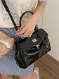 Bolso tipo Kelly de cuero sintético con cerradura giratoria — estructura clásica en dos tamaños - Miniatura 8
