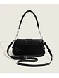 Bolso de hombro con solapa y cerradura ovalada plateada — estilo retro urbano - Miniatura 3