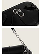 Bolso de hombro con solapa y cerradura ovalada plateada — estilo retro urbano - Miniatura 6