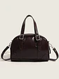 Bolso de mano tipo cápsula con hebillas plateadas y costuras decorativas — estilo retro coreano - Miniatura 9