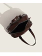 Bolso de mano tipo cápsula con hebillas plateadas y costuras decorativas — estilo retro coreano - Miniatura 7