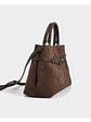 Bolso tote de gamuza con cinturón decorativo y asa tubular — volumen generoso, estilo sobrio - Miniatura 4