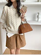 Bolso Boston de gamuza con asa tubular doble y cierre lateral — estilo retro occidental - Miniatura 4