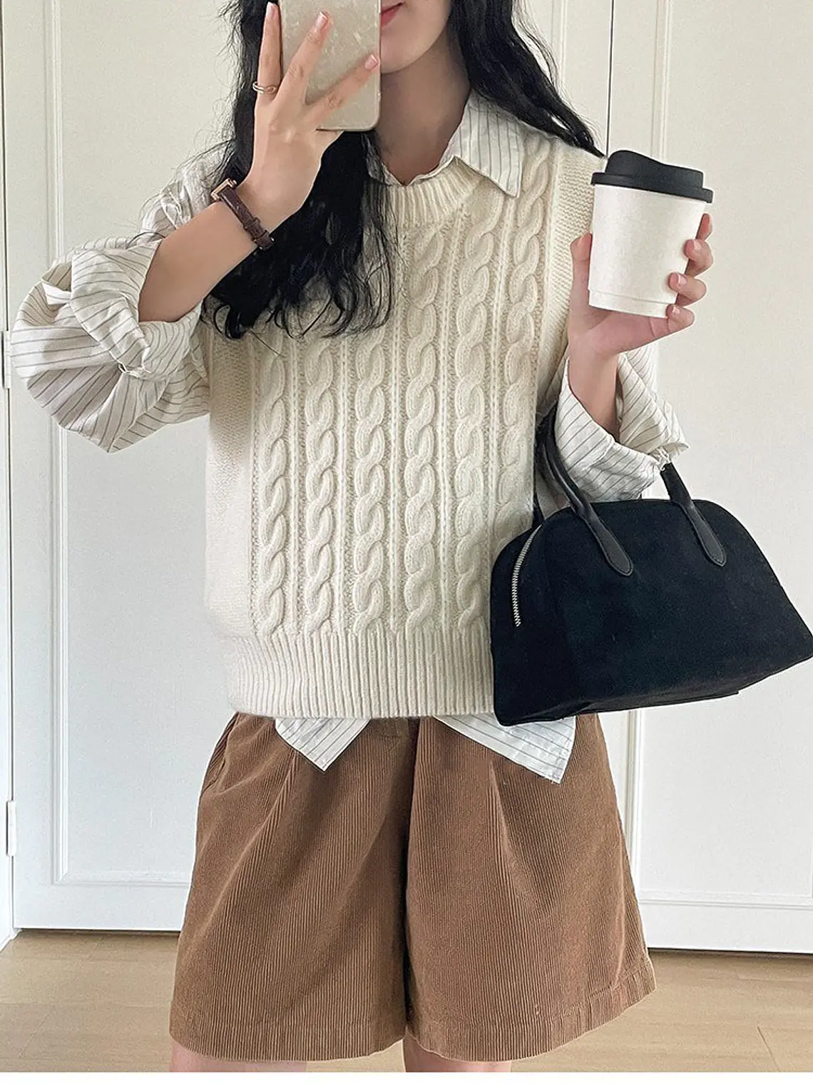 Bolso Boston de gamuza con asa tubular doble y cierre lateral — estilo retro occidental 6