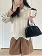 Bolso Boston de gamuza con asa tubular doble y cierre lateral — estilo retro occidental - Miniatura 6