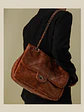 Bolso de cadena acolchado con cuero sintético envejecido y bolsillo trasero - Miniatura 6