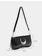Bolso de hombro negro con luna plateada y cadena intercambiable - Miniatura 7