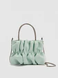 Bolso nube plisado con asa de strass y cadena plateada - Miniatura 1