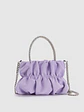 Bolso nube plisado con asa de strass y cadena plateada - Miniatura 8