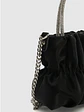 Bolso nube plisado con asa de strass y cadena plateada - Miniatura 12