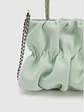 Bolso nube plisado con asa de strass y cadena plateada - Miniatura 3