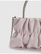 Bolso nube plisado con asa de strass y cadena plateada - Miniatura 7
