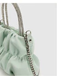 Bolso nube plisado con asa de strass y cadena plateada - Miniatura 2