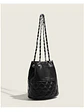 Bolso cubo acolchado rombo cadena plateada - Miniatura 1