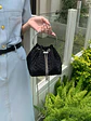 Bolso Cubo de Tela Fruncida con Asa de Cristal y Cadena Plateada - Miniatura 11