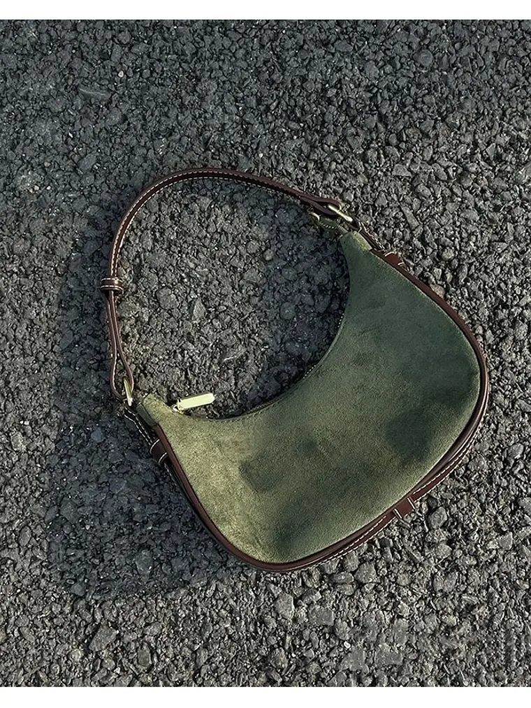 Bolso Media Luna de Ante Sintético — Estilo Vintage Casual 6