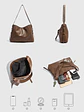 Bolso Hobo Grande con Herrajes Dorados y Detalle de Hebilla - Miniatura 3