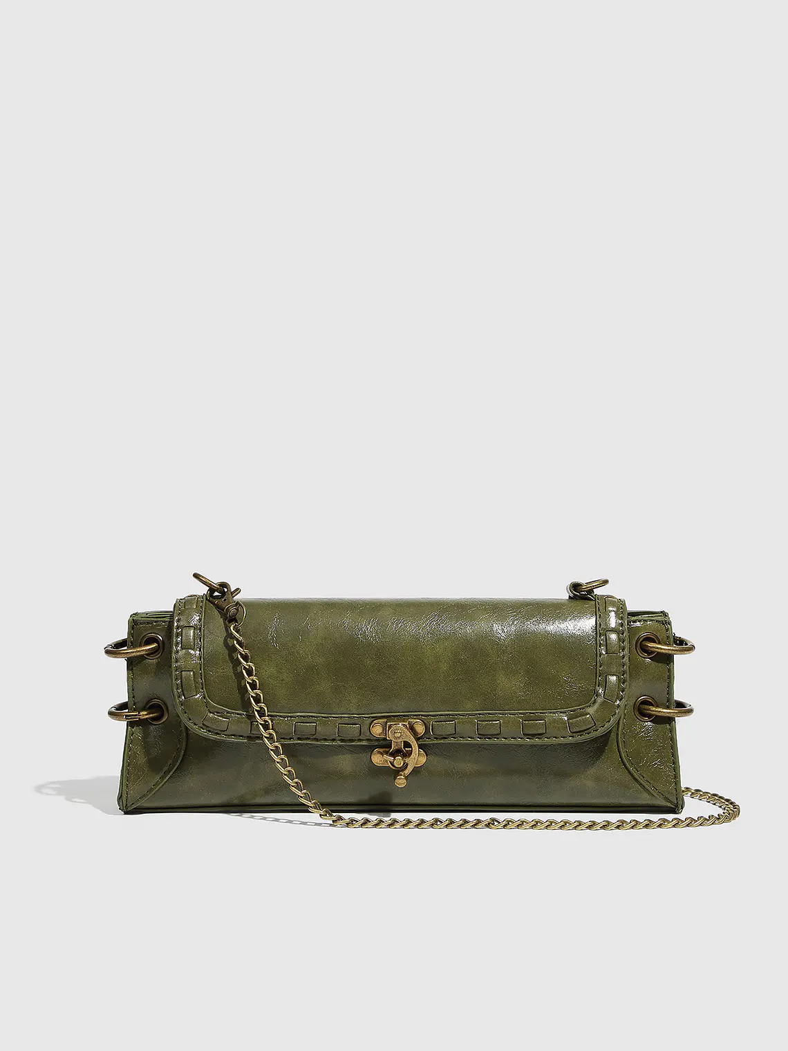 Bolso Clutch Retro Abatible con Cadena Dorada 1