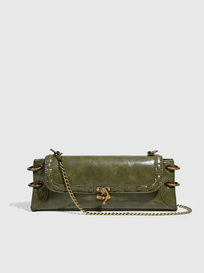 Bolso Clutch Retro Abatible con Cadena Dorada