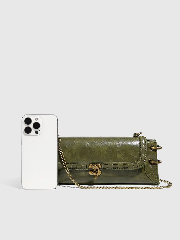 Bolso Clutch Retro Abatible con Cadena Dorada 4