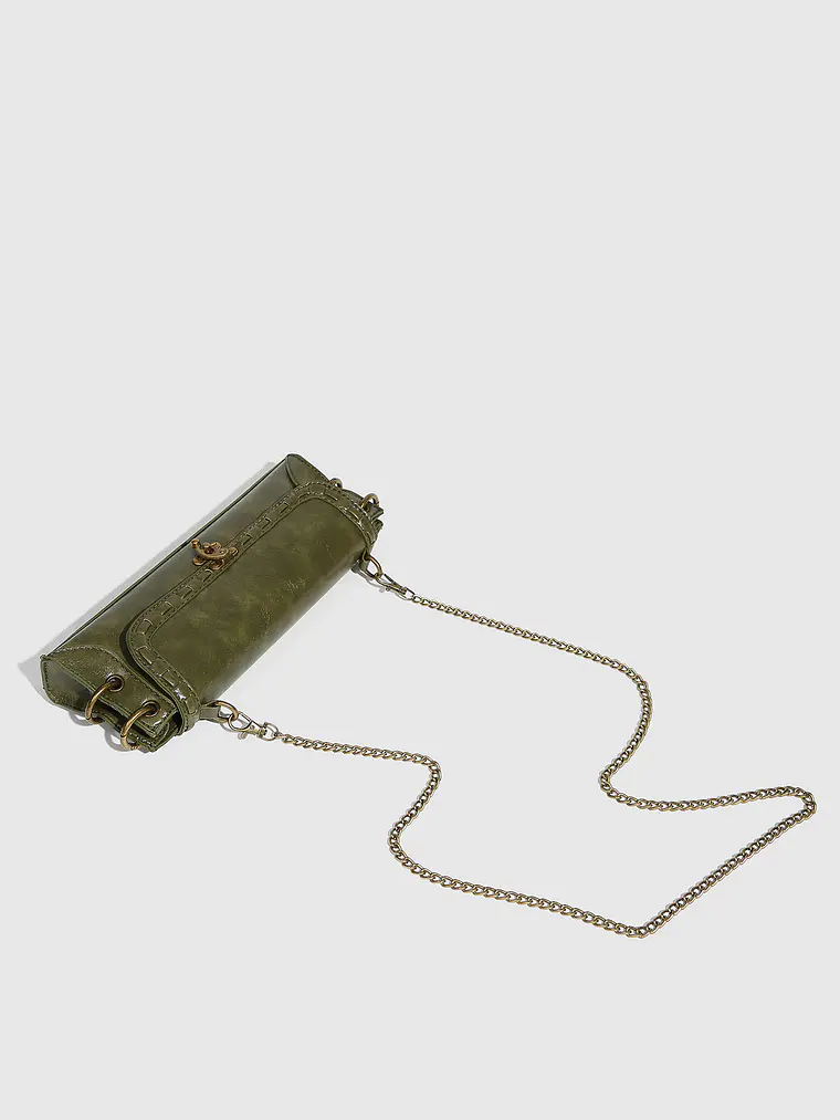 Bolso Clutch Retro Abatible con Cadena Dorada 5
